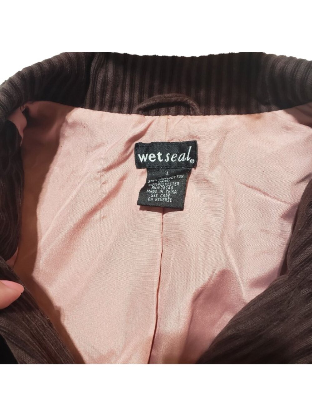 Wet Seal Brown Corduroy Blazer Jacket Y2K 90s Coat - Picture 11 of 11